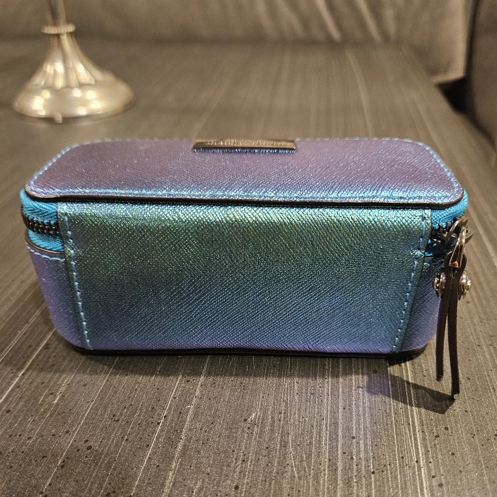 Henri Bendel West 57th Lipstick Case With Mirror Galactic Petrol Leather - Picture 4 of 6